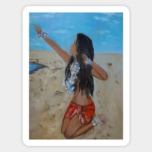 Hula on the Beach 111 Sticker